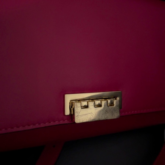 Women’s Leather Handbag ZAC Zac Posen Earthette Convertible Wallet Red Crossbody - Picture 7 of 7
